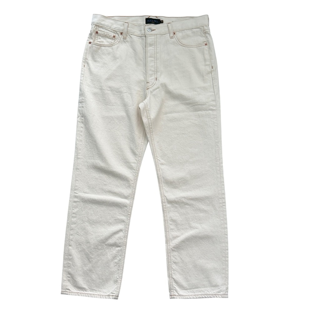 Alex Mill Jeans Women 30 Off-White Straight Leg High Rise 100% Cotton USA Made